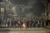 Protesters in Tunisia clashed with police in the Ettadhamen suburb of Tunis on Tuesday night