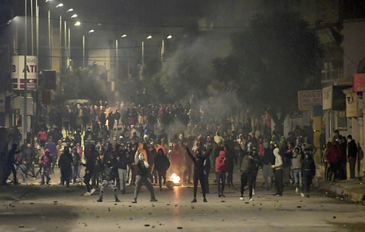 Protesters in Tunisia clashed with police in the Ettadhamen suburb of Tunis on Tuesday night