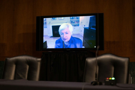Janet Yellen appeared remotely at her Senate hearing for her nomination as President-elect Joe Biden's Treasury secretary