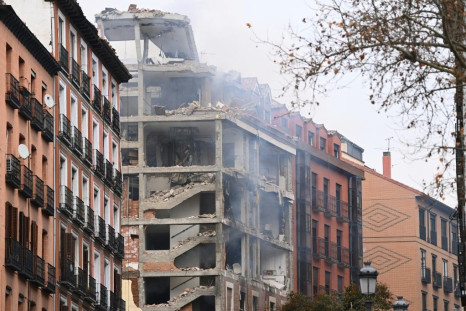 Images broadcast on Spanish television showed smoke billowing from the top floor of the building
