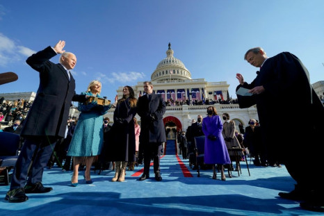 Joe Biden is sworn-in, using his family Bible
