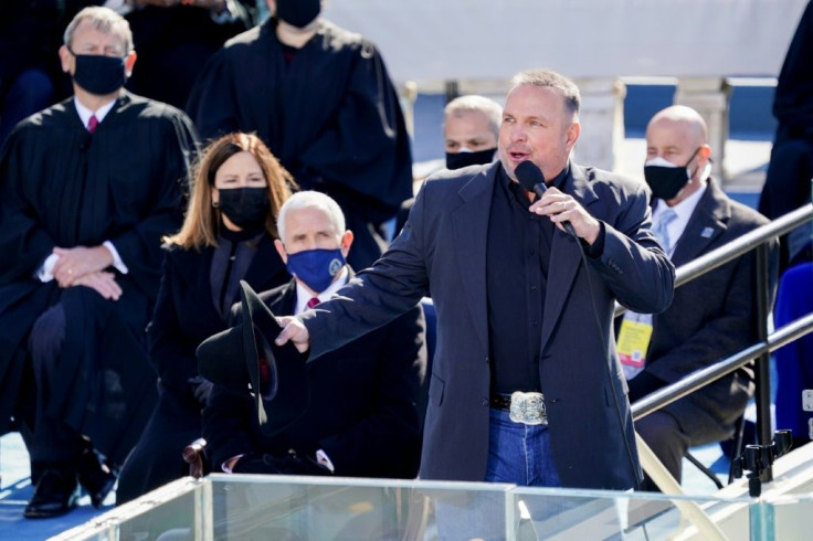 Country star Garth Brooks sings at the inauguration ceremony