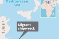 Map of Libya locating shipwreck where a number of migrants drowned
