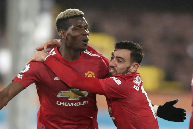Manchester United midfielder Paul Pogba celebrates scoring against Fulham