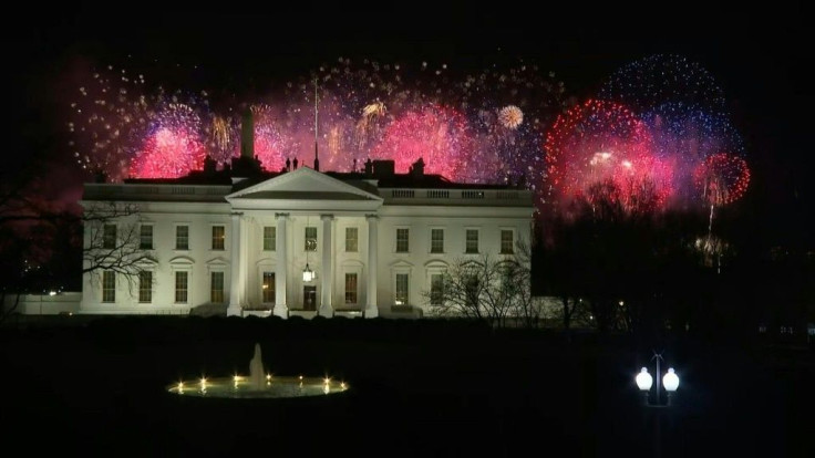 IMAGES Fireworks light up the sky over Washington DC, as Joe Biden's inauguration day comes to a close. Joe Biden took charge as the 46th President of the United States with an upbeat call to heal a nation torn by deep schisms as he immediately erased som