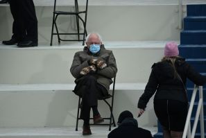 This photo of Bernie Sanders at the Biden inauguration by AFP's Brendan Smialowski spawned many memes on social media, poking fun at the Vermont senator's style