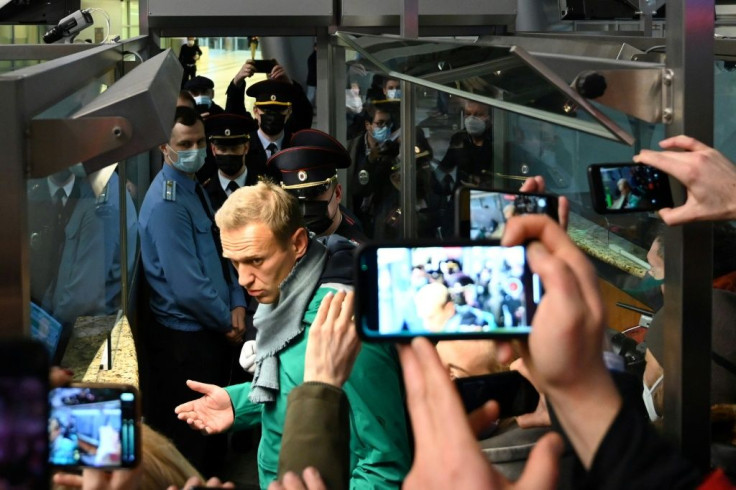 Navalny has been in detention since landing in Moscow on Sunday
