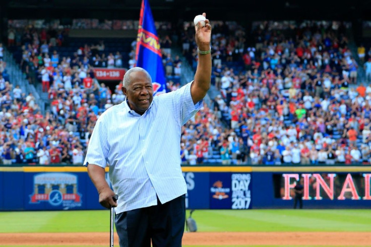 Hank Aaron (pictured in 2016) was inducted into the Baseball Hall of Fame in 1982, where his steadfastness and courage in the face of death threats made him elite even among baseball immortals