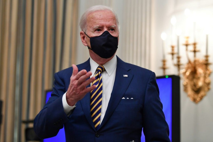 US President Joe Biden, pictured January 22, 2021, has rescinded a permit for the Keystone XL Pipeline via executive order