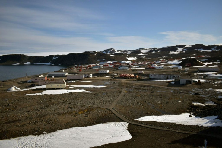 This picture released by Chile's Air Force shows the Eduardo Frei Antarctic base at the Fildes Peninsula, west of King George Island, in May 2020