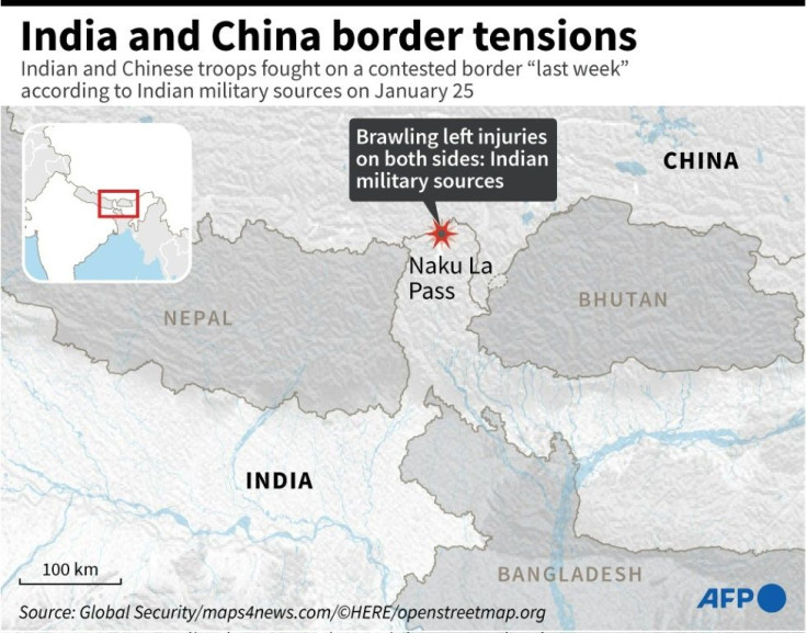Map locating the area on a remote Himalayan region that was at the centre of border standoff between Chinese and Indian troops this year.
