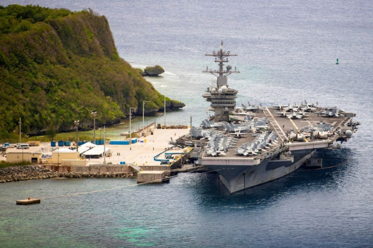 The USS Theodore Roosevelt moored in Guam in May 2020