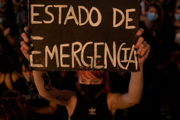 Puerto Rico's declaration of a state of emergency over violence against women has long been sought by advocates, including at the September 2020 protest seen here