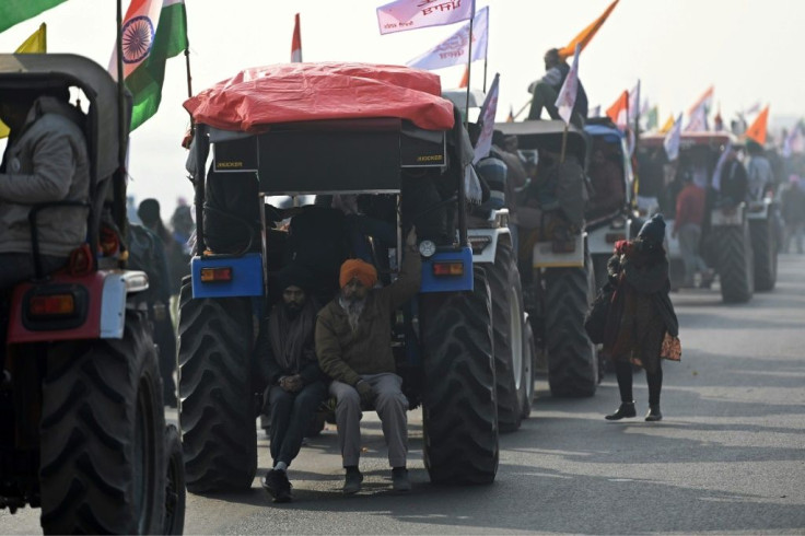 Farmers have been camped on key roads into the capital for two months, protesting against new laws which deregulate produce markets