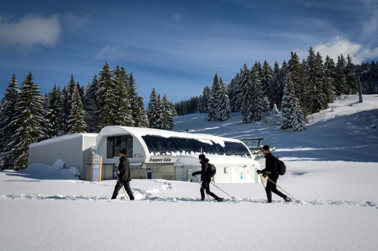 The ski lifts are open on the Swiss side but skiers can't reach them because the car park is off limits