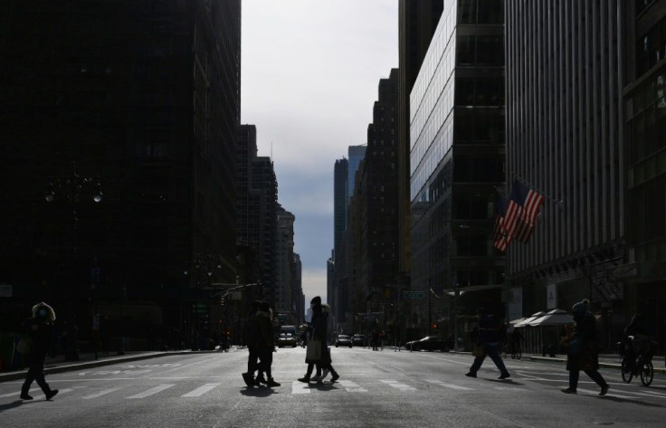 In the pre-Covid-19 era the streets of midtown Manhattan would be teeming with people - but now New York's famous business districts are struggling to survive