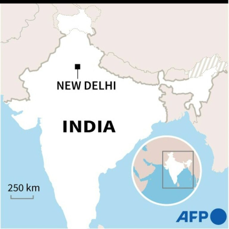 Map of India showing the capital New Delhi where thousands of farmers in tractor convoys burst through police barricades on January 26 to protest against agricultural reforms.