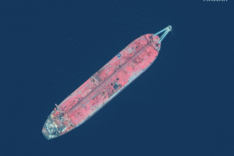 A satellite image shows the FSO Safer oil tanker off the Yemeni port of Ras Isa in July 2020