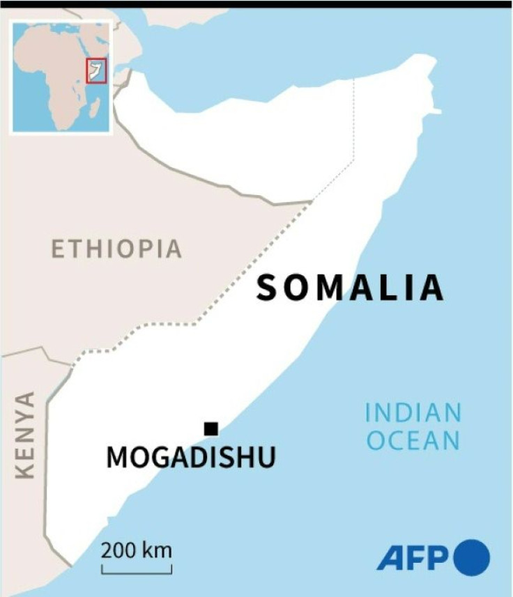 Map of Somalia locating the capital Mogadishu