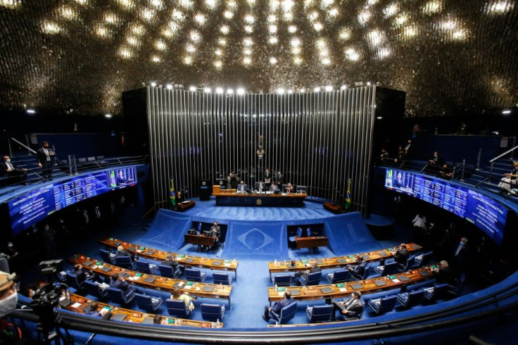 General view of the Brazilian Senate taken during the session to elect the chamber speaker, in Brasilia, on February 1, 2021