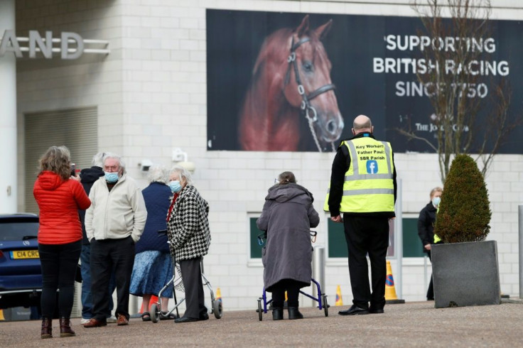 Epsom racecourse is one of England's vaccination centres