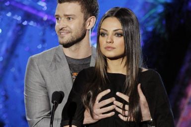 Justin Timberlake and Mila Kunis perform a comedy bit