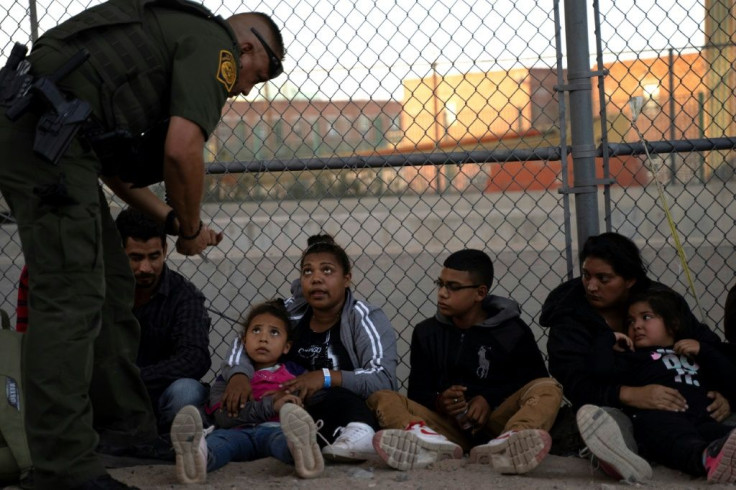 Migrants, mostly from Central America, taken into custody by US border officials in 2019 in El Paso, Texas.