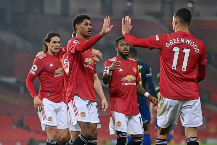 Manchester United's Marcus Rashford celebrates after scoring against Southampton