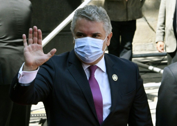 Colombian President Ivan Duque, pictured on November 8, 2020, criticized what he said were scarce international resources to deal with the exodus of migrants from Venezuela
