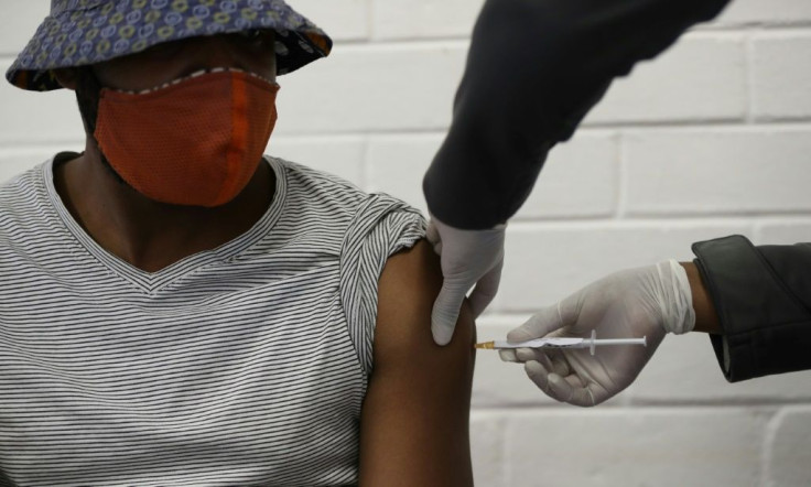 Jabbed: A South African volunteer in a trial last year of the Oxford-AstraZenca vaccine