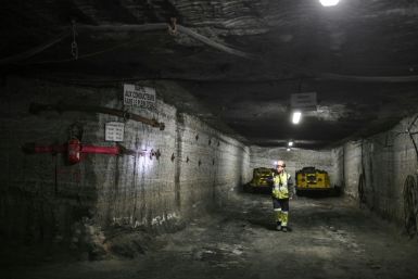 An employee walks in a mining gallery of the Stocamine project in Wittelsheim, eastern France.