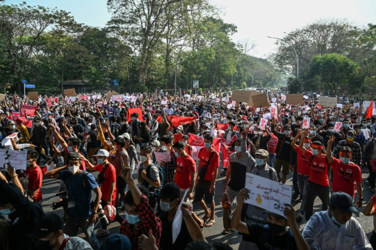 Tens of thousands marched in Yangon to protest against the coup in Myanmar