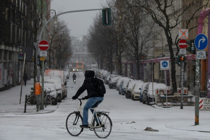 Snow has also fallen in Berlin
