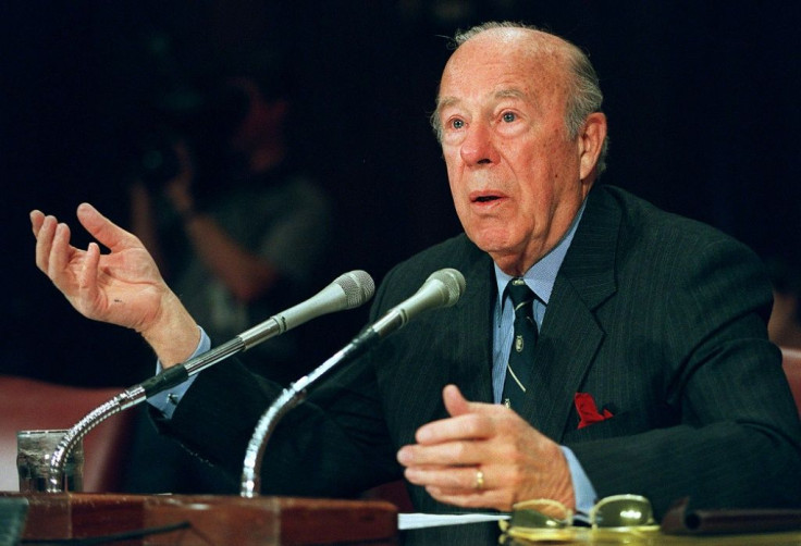 George Shultz, seen here testifying before US lawmakers in 2000, served as Ronald Reagan's secretary of state