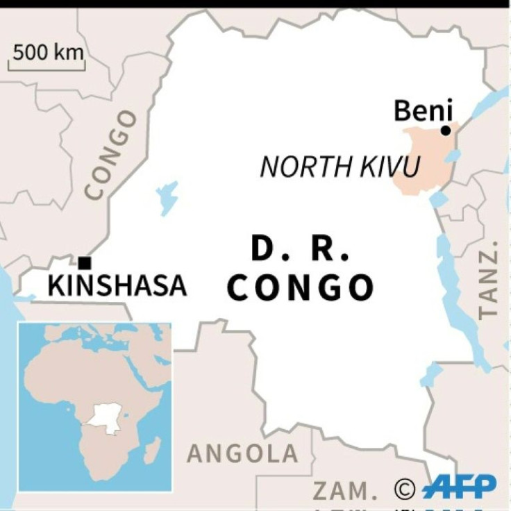 A map locating the North Kivu province, where the latest Ebola case was recorded in DR Congo
