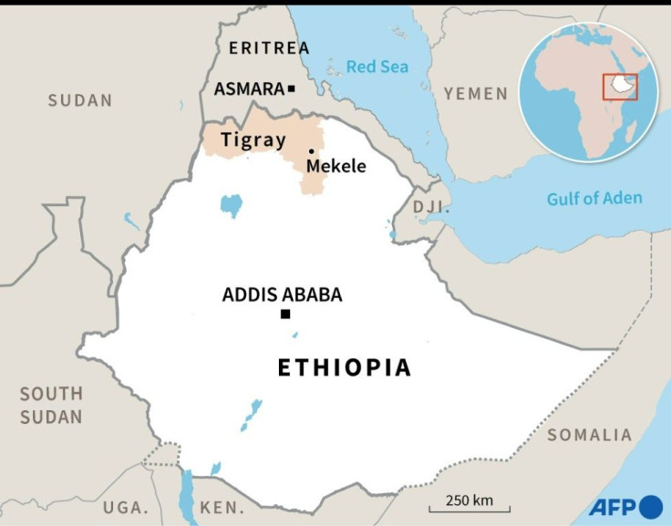 Map of Ethiopia locating Tigray region