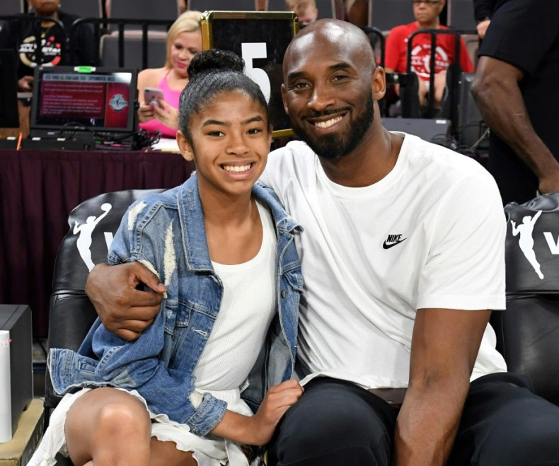 Former NBA star Kobe Bryant and his daughter Gianna at the 2019 WNBA All-Star Game