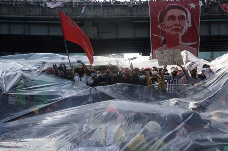 Protesters returned to the streets of Yangon on Wednesday morning, where the day before a large crowd faced off against water cannon and a phalanx of riot police