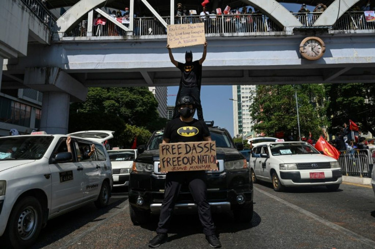 Batman also made an appearance riding on the top of a car