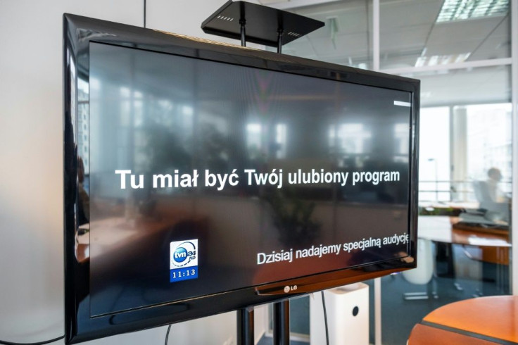 The main private television channel TVN broadcast the message;'This is where your favourite programme was supposed to be'