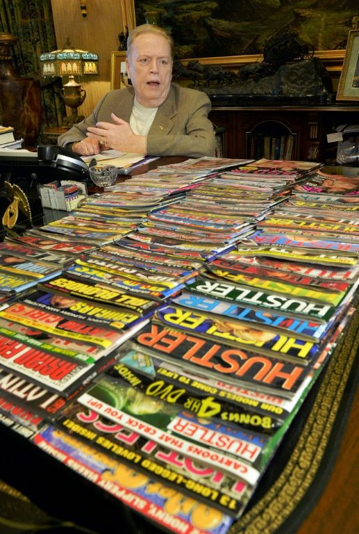 US porn mogul Larry Flynt (pictured 2014) founded Hustler Newsletter -- named after a chain of strip clubs he owned -- in 1972, which eventually evolved into a glossy magazine