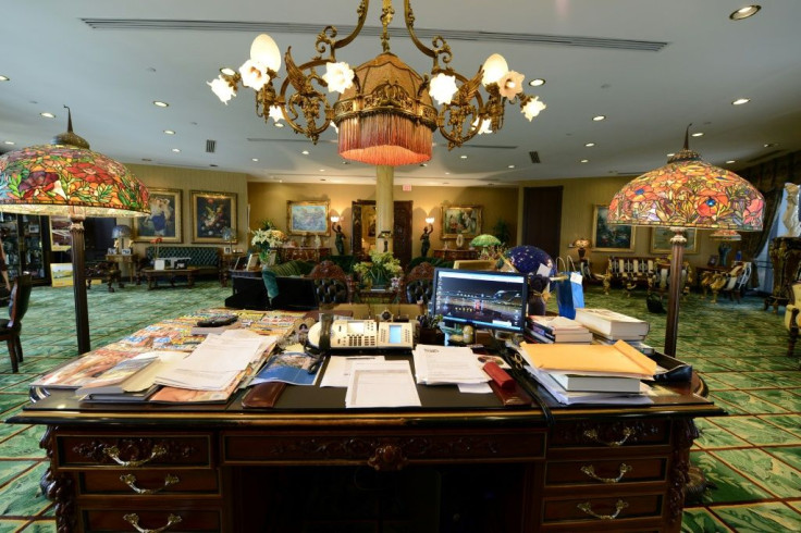 This photo taken on June 12, 2014 shows a view of Larry Flynt's office in the Flynt building in Los Angeles