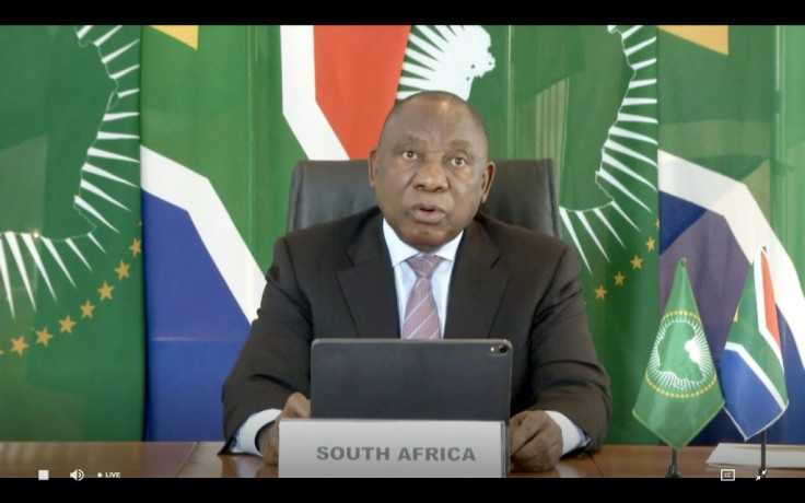 South African President Cyril Ramaphosa, pictured here in May 2020, has come under fire for his handling of the pandemic and delays in the rollout of vaccines