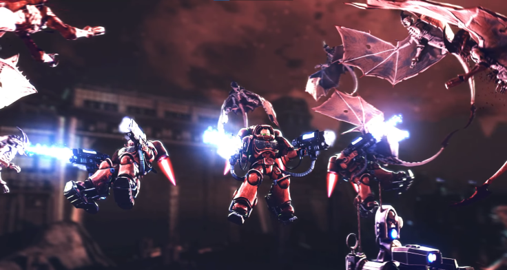 Blood Ravens fighting off Tyranids in Warhammer 40,000 Battlesector