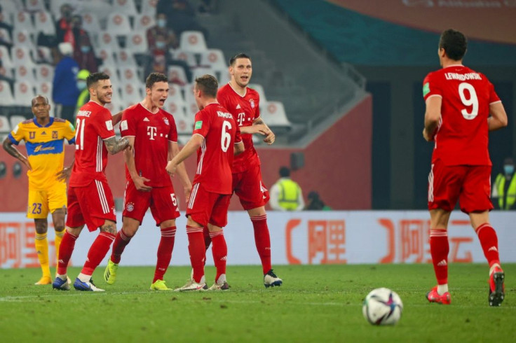 Pavard (3rd-L) celebrates scoring the only goal of the final