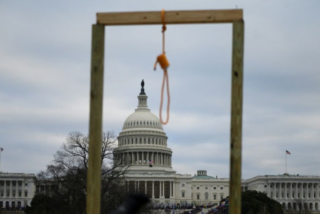 Supporters of Donald Trump erected a makeshift gallows near the US Capitol on January 6