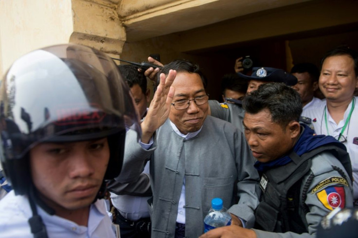 The new junta has released Aye Maung (C), a prominent Rakhine nationalist who was jailed by Suu Kyi's government in 2019 over a speech he gave in Rakhine state a day before deadly riots