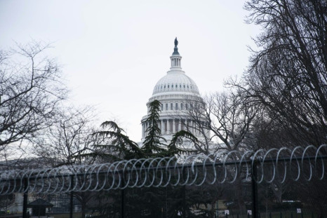 The heavily fortified US Capitol building, where the impeachment trial of former president Donald Trump is taking place