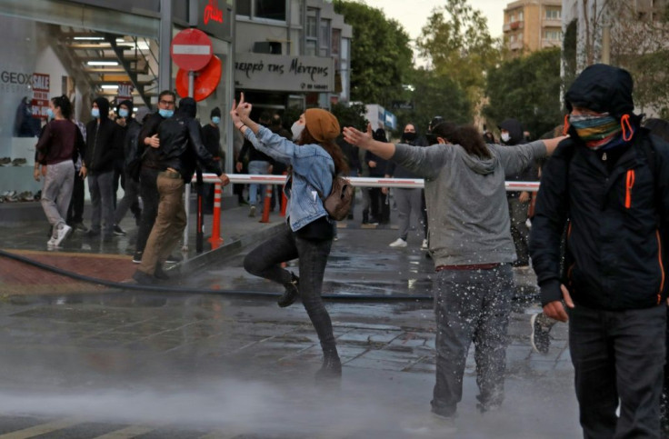 The protest sparked rare clashes in the Cypriot capital Nicosia