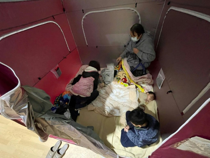 More than 250 people took shelter at 173 emergency facilities in Fukushima and its surrounding regions, with social distancing in place